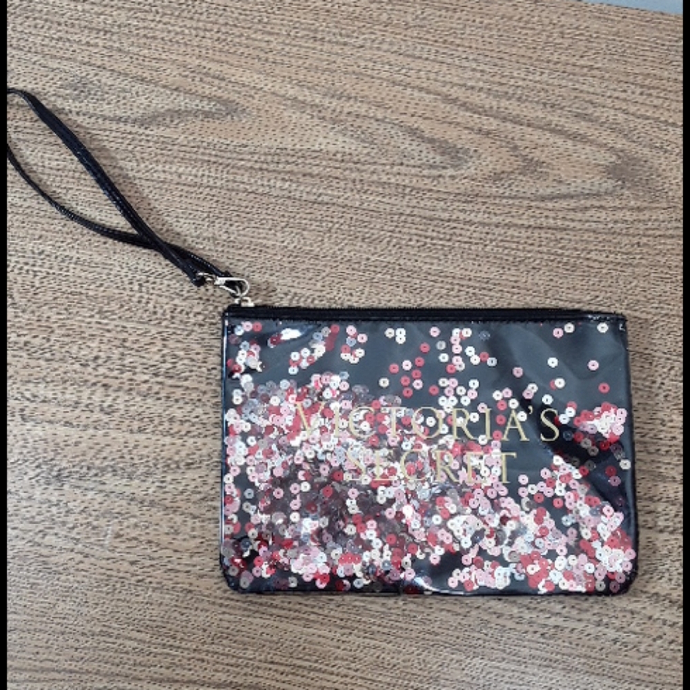 Bling rhinestone Victoria's Secret shifting sequins wristlet 8.5" × 6" - Picture 3 of 13